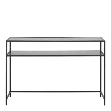 Milford Black Metal Console Table With Black Top