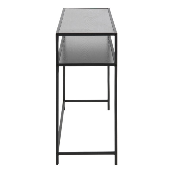 Milford Black Metal Console Table With Black Top | Self Assembly