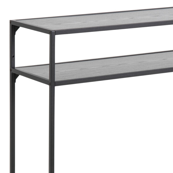 Milford Black Metal Console Table With Black Top | Self Assembly