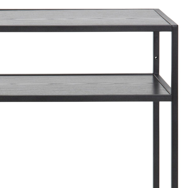 Milford Black Metal Console Table With Black Top | Self Assembly