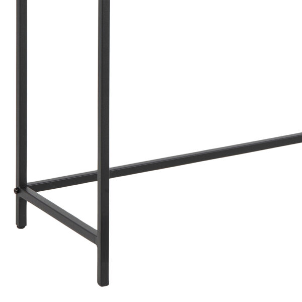 Milford Black Metal Console Table With Black Top | Self Assembly