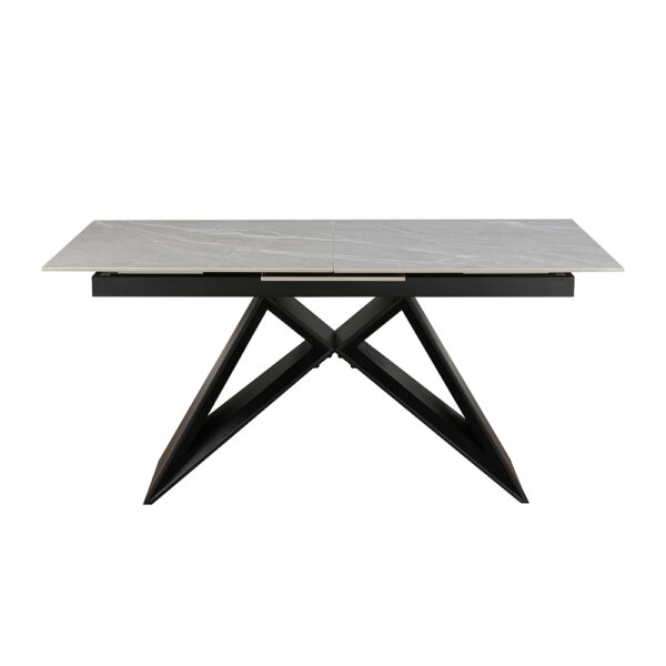 Dayton Terzo Ceramic Argento Grey - 160-200 Extending Dining Table | Matt Finish | Assembly Required