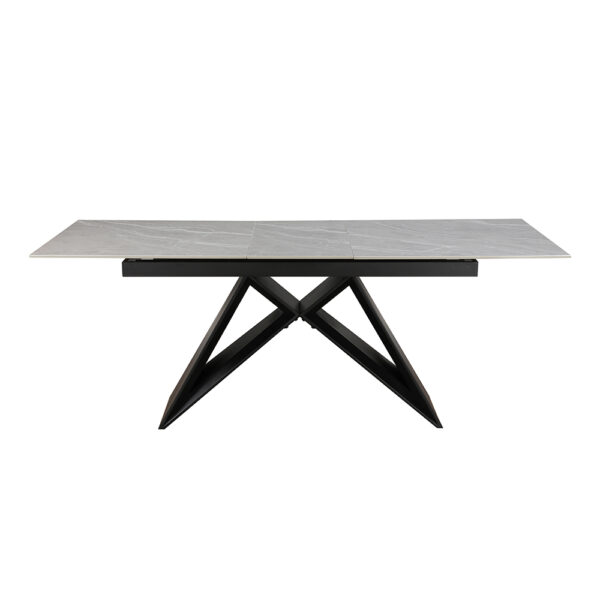 Dayton Terzo Ceramic Argento Grey - 160-200 Extending Dining Table | Matt Finish | Assembly Required