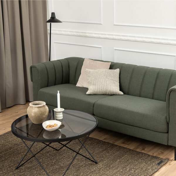 Cuxton Black Coffee Table, with Smoked Glass Top | Assembly Required