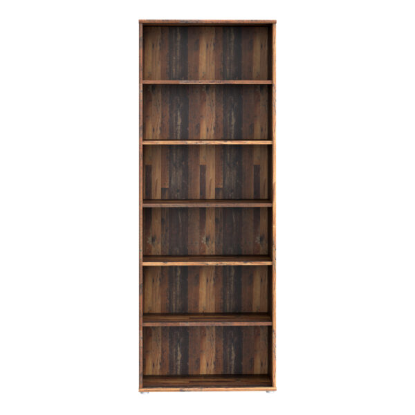 Essential Wide 5 Shelf Bookcase in Vintage Oak