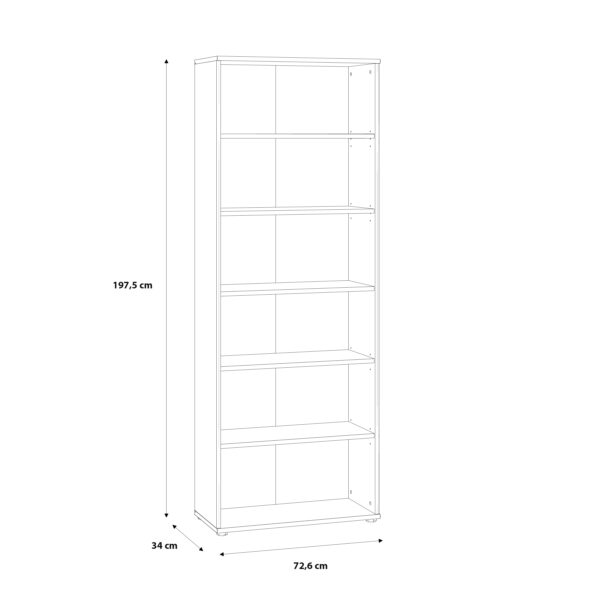 Origin Wide 5 Shelf Bookcase in Vintage Oak | Assembly Required