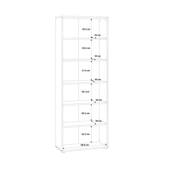 Origin Wide 5 Shelf Bookcase in Vintage Oak | Assembly Required